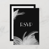 羽をつけられた20年代RSVP 出欠カード (正面/裏面)