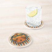 羽をつけられたSunface コースター (側面)