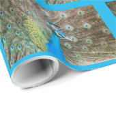 羽をファンインした孔雀 – ワイルドライフバード写真 ラッピングペーパー (ロールコーナー)