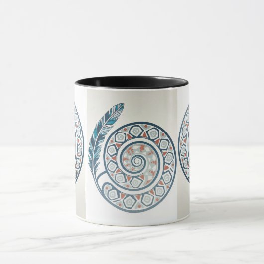 羽を付けた円 マグカップ (中央)