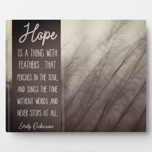 羽を付けて物事を望む フォトプラーク (正面)