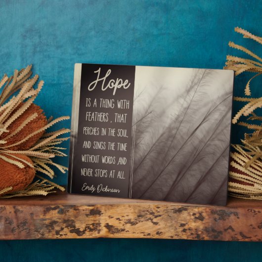 羽を付けて物事を望む フォトプラーク (側面)