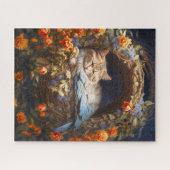 羽を休めるカーメル色の猫 ジグソーパズル (横)