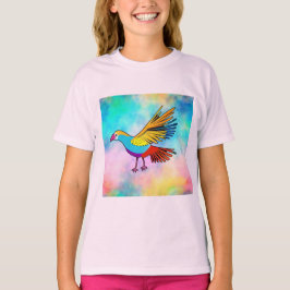 羽を広げたカラフルな鳥 Tシャツ