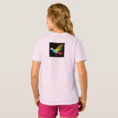 羽を広げたカラフルな鳥 Tシャツ (裏面フル)