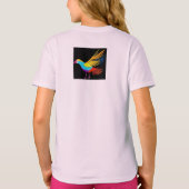 羽を広げたカラフルな鳥 Tシャツ (裏面)