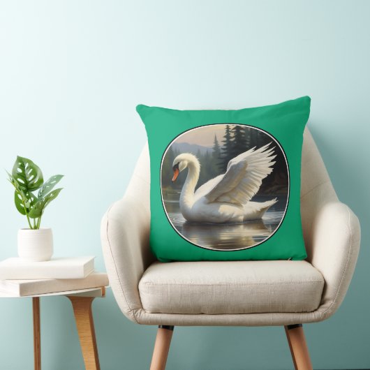 羽を広げた白鳥 クッション (椅子)