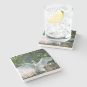 羽を広げた白鳥 ストーンコースター (横)