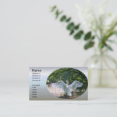 羽を広げた白鳥 名刺 (スタンド正面)