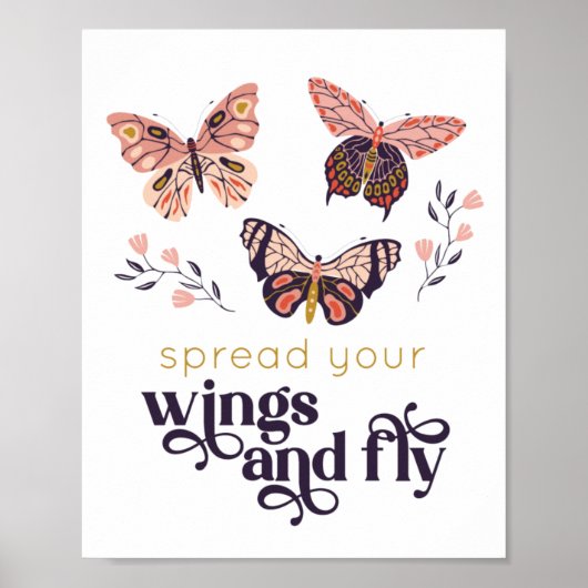 羽を広げて飛ぼう 蝶のポスター ポスター (正面)