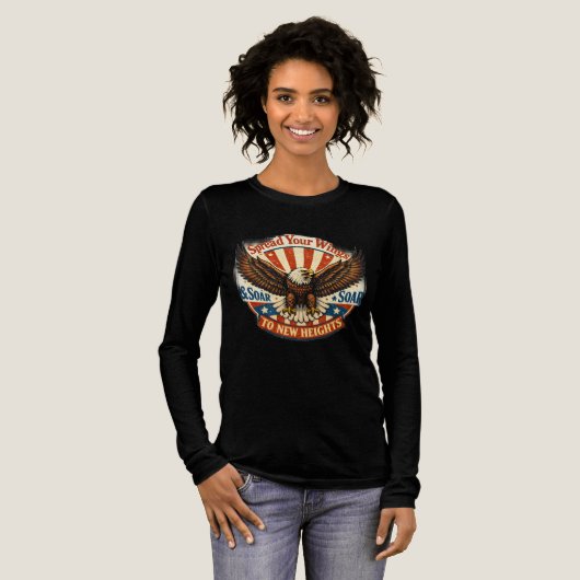 羽を広げて トライブレンドTシャツ (正面全体)