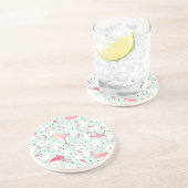 羽を持つフラミンゴの鳥 コースター (側面)