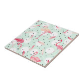 羽を持つフラミンゴの鳥 タイル (側面)