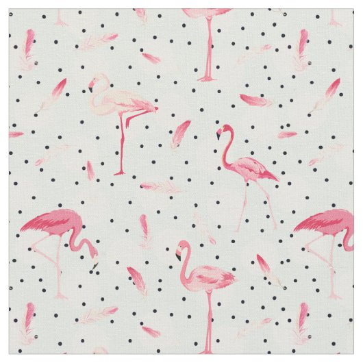 羽を持つフラミンゴの鳥 ファブリック (クローズアップ)