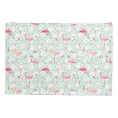 羽を持つフラミンゴの鳥 枕カバー (裏面-左)