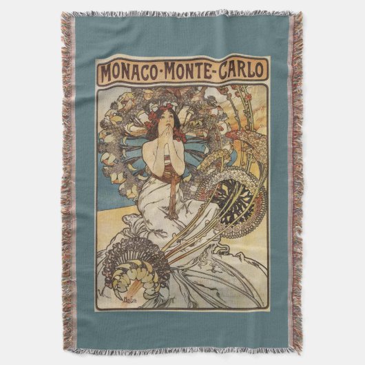 羽を持つ女性- PLM鉄道旅行ポスター スローブランケット (正面縦)