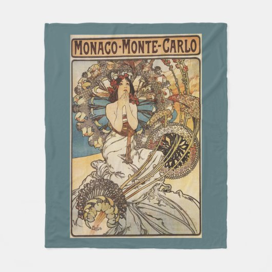 羽を持つ女性- PLM鉄道旅行ポスター フリースブランケット (正面)