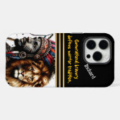 羽を持つ戦士とライオン iPhoneケース (裏面横)