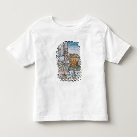 羽を染めているアステカな職人 トドラーTシャツ (正面)