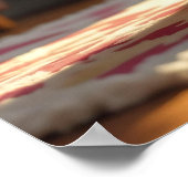 羽を追いかけるかわいい毛ふわふわした猫 ポスター (角)