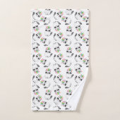 羽を頭に乗せた可愛いアライグマ バスタオルセット (ハンドタオル)