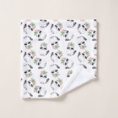 羽を頭に乗せた可愛いアライグマ バスタオルセット (ウォッシュタオル)