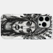 羽を飾ったインディアンの猛将兵 Case-Mate iPhoneケース (裏面 (横))