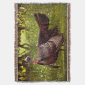 羽を飾るトムの雄トルコ スローブランケット (正面縦)