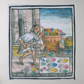 羽アステカを染める職人 ポスター (正面)