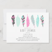 羽アステカ根 |ベビーシャワー招待状 招待状 (正面)