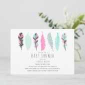 羽アステカ根 |ベビーシャワー招待状 招待状 (スタンド正面)