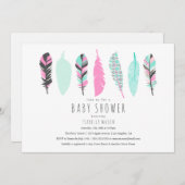 羽アステカ根 |ベビーシャワー招待状 招待状 (正面/裏面)