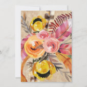 羽アローズ花素朴卒業パーティー 招待状 (裏面)