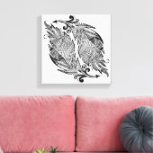 羽インスパイアのスケッチ6 キャンバスプリント (インサイチュ (リビング))