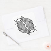 羽インスパイアのスケッチ スクエアシール (封筒)