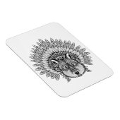 羽インスパイア帽子をかぶった狼 マグネット (右側)