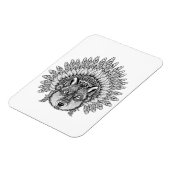 羽インスパイア帽子をかぶった狼 マグネット (左側)