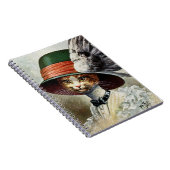 羽エレガントビクトリアン帽子ノートの猫 ノートブック (右側)