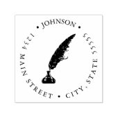 羽エレガントペンのインキの戻りラベル セルフインキングスタンプ (デザイン)