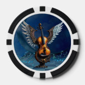 羽エレガント付き素晴らしいバイオリン。 ポーカーチップ (正面)