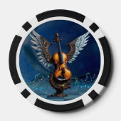 羽エレガント付き素晴らしいバイオリン。 ポーカーチップ (裏面)