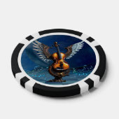 羽エレガント付き素晴らしいバイオリン。 ポーカーチップ (シングル)