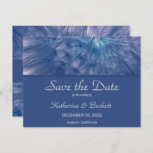 羽エレガント付け日付の保存 招待状 (正面/裏面)