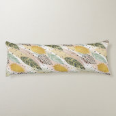 羽エレガント毛と抽象芸術ブラシストロークのシームレス ボディピロー (裏面)