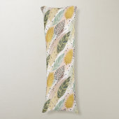 羽エレガント毛と抽象芸術ブラシストロークのシームレス ボディピロー (正面縦)