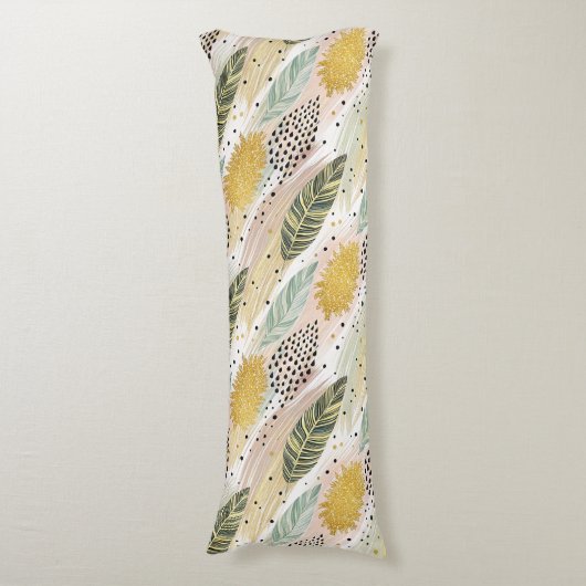 羽エレガント毛と抽象芸術ブラシストロークのシームレス ボディピロー (正面縦)