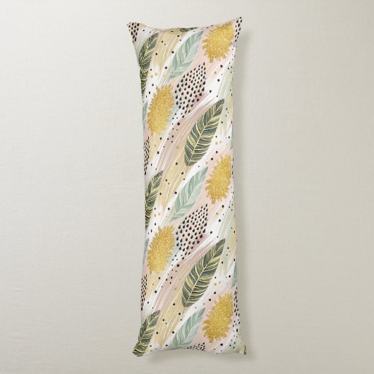 羽エレガント毛と抽象芸術ブラシストロークのシームレス ボディピロー (裏面 (縦))