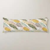 羽エレガント毛と抽象芸術ブラシストロークのシームレス ボディピロー (正面)