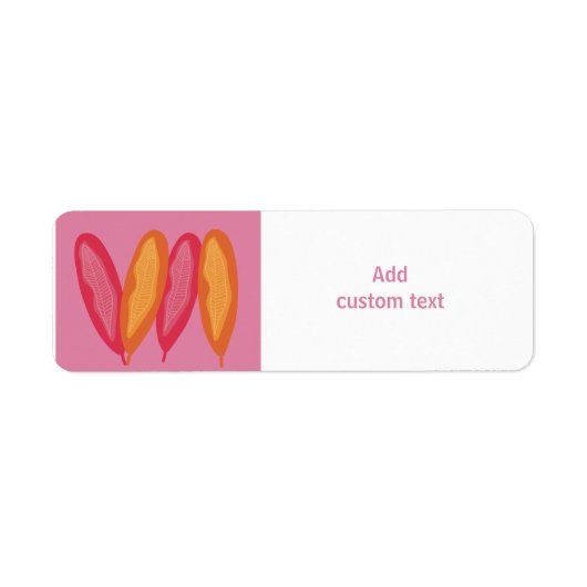 羽カスタム付きピンクのカラフル ラベル (正面)