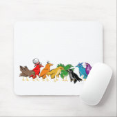 羽カラフルの鳥 マウスパッド (マウス)